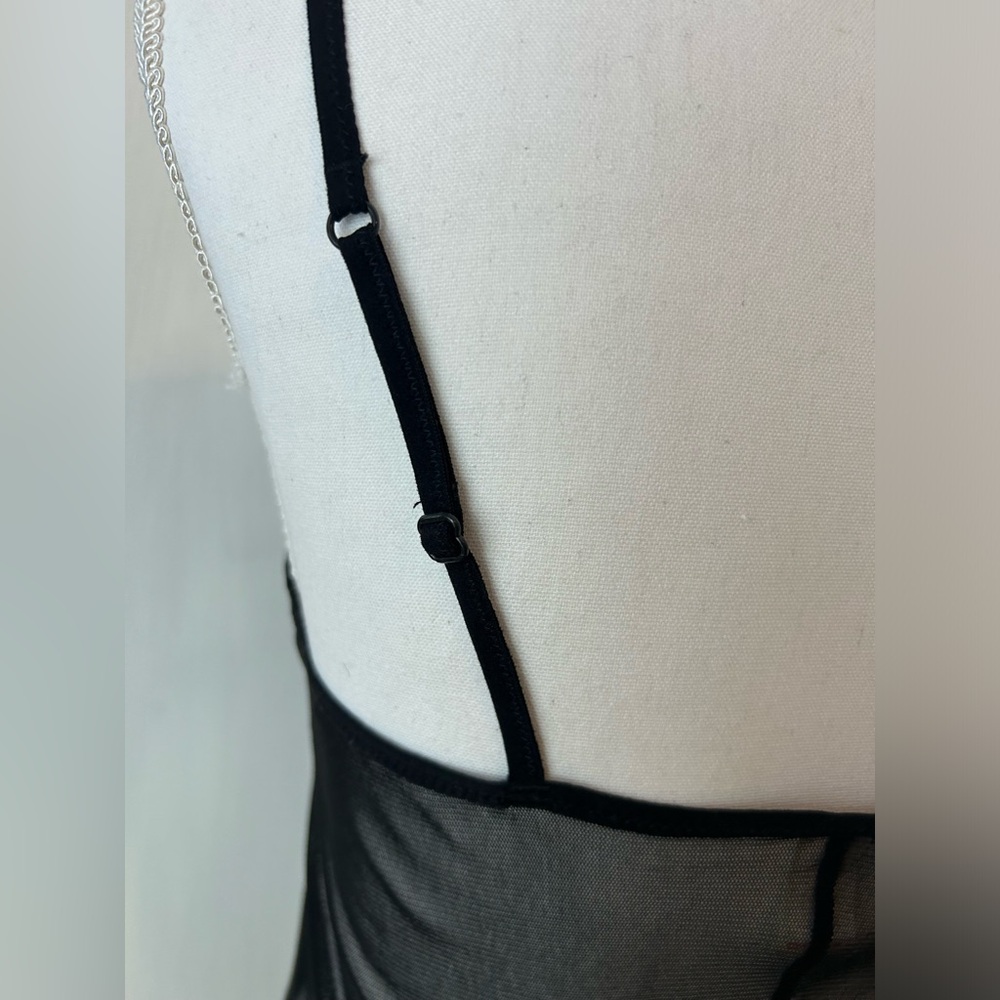 Early 2000’s Candie’s Black Mesh Chemise with Lace Trim and a Pink Bow size S - Picture 4 of 10